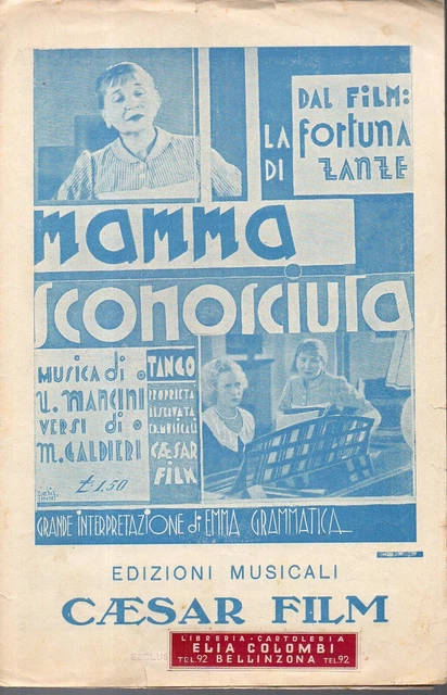 SC4 MAMMA SCONOSCIUTA spartito partitura GALDIERI MANCINI LA FORTUNA