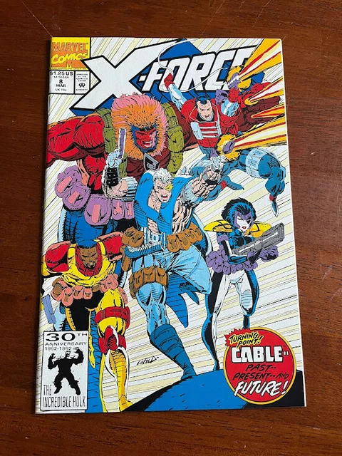 X-Force # 8 Vf+ Direct Marvel Comics 1992 Rob Liefeld  1St Wildpack