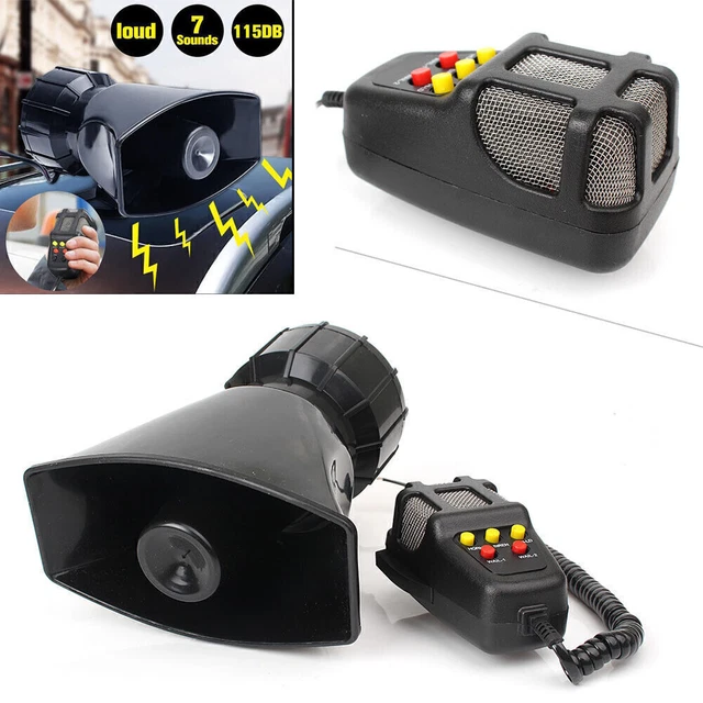 12v 115db Loud Air Horn Siren For Car Boat Truck 7 Tone PA System w/ Mic Speaker