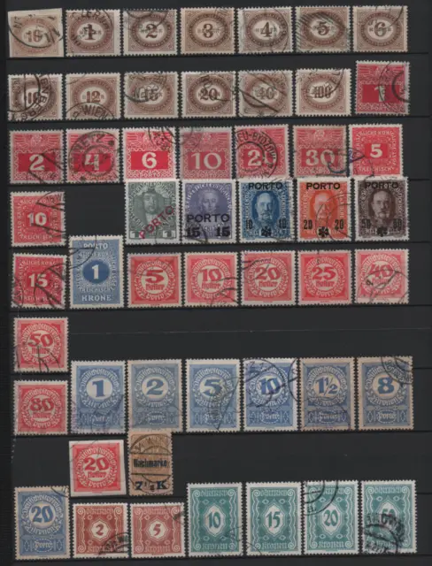 Österreich 1899-1922, 57 verschiedene Portomarken gestempelt, Michel 43,00 (107)