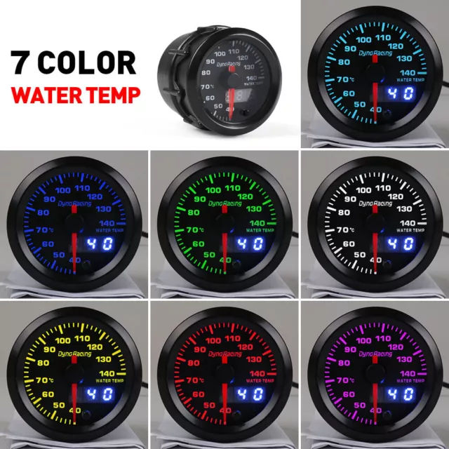 2" 52mm Digital & Pointer 7 Color LED Car Water Temp Temperature Gauge Meter 3