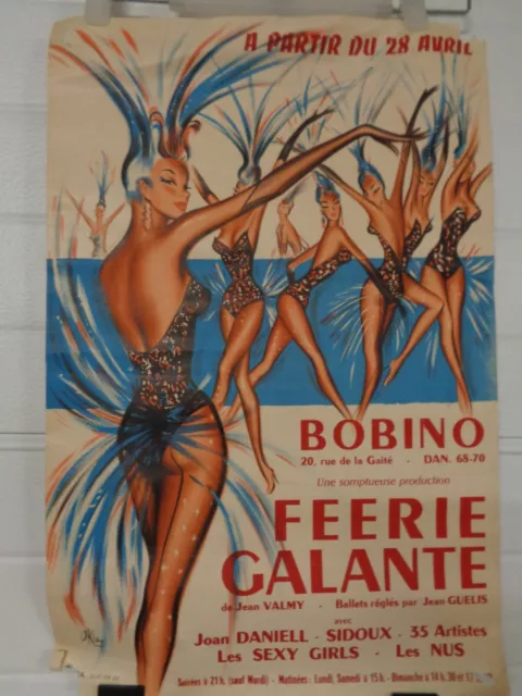 Superbe Affiche Ancienne Bobino Feerie Galante Affiche Signee Okley