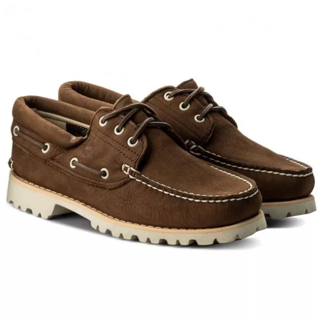 Timberland Chilmark Classic 3-eye Brown Boat Shoes Ultra Light Sole.