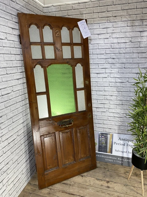 PERIOD VICTORAN DOOR - FRONT ENTRANCE ANTIQUE RECLAIMED - Multi Panel Glass.