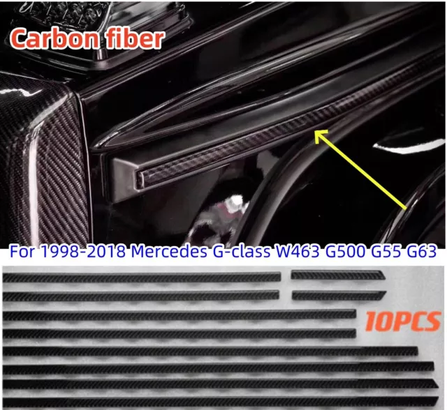 Carbon fiber side body moldings For 1998-2018 Mercedes G-class W463 G500 G55 G63