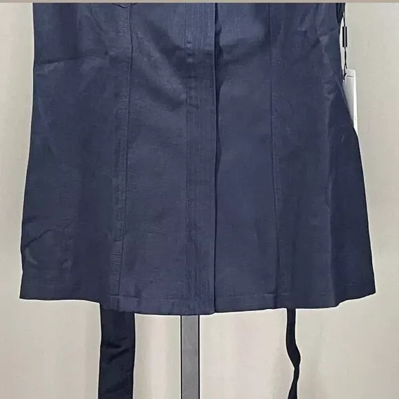 NEW Calvin Klein Dark Blue Linen Vest Jacket Womens 6 3