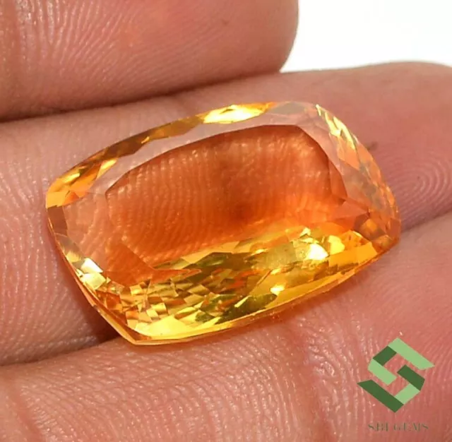 23x17 mm Certified Natural Citrine Cushion Cut 24.30 CTS Faceted Loose Gemstone