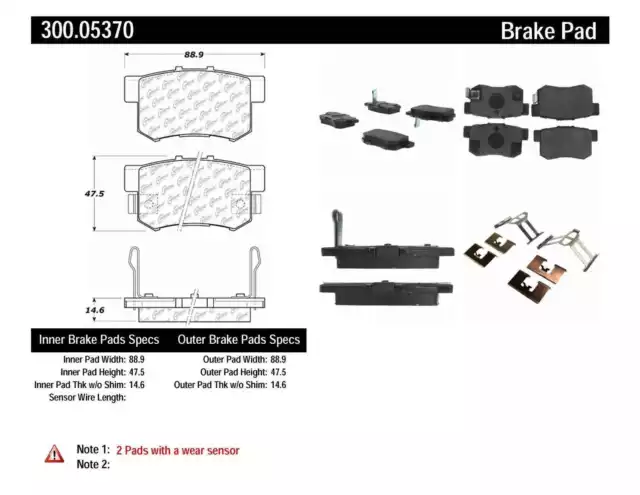 Disc Brake Pad Set-Premium Semi-Met Pads with Shim and Hardware Rear,Front