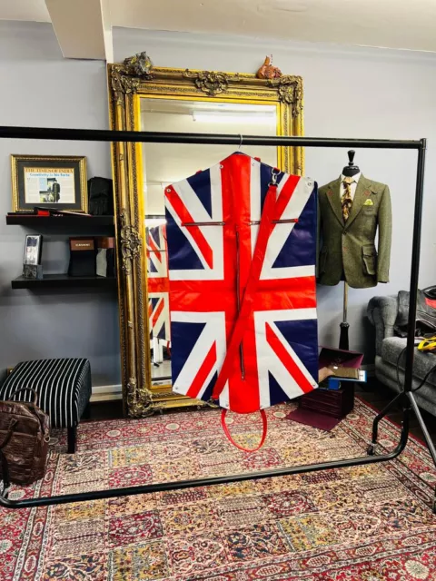 Leather Suit Carrier Garment Bag/Custom British Flag Carry-on Travel Suit Bag