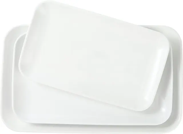Set of 3 Large Serving Platter 16"/14"/12" White Tray Ceramic Party