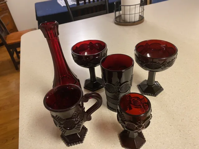 Avon Cape Cod Ruby Red Glass Pieces