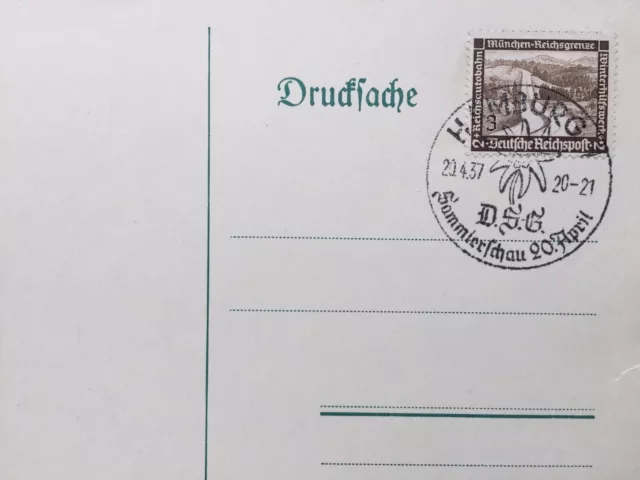 Deutsches Reich Winterhilfswerk Nr. 634 Sonderstempel Hamburg 1937 Postkarte