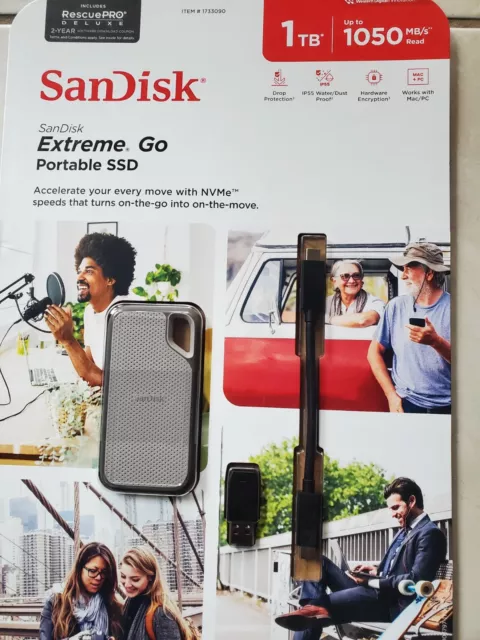 SanDisk 1TB Extreme Portable Solid State Drive USB-C Upto 1050MB/s Read Speed.