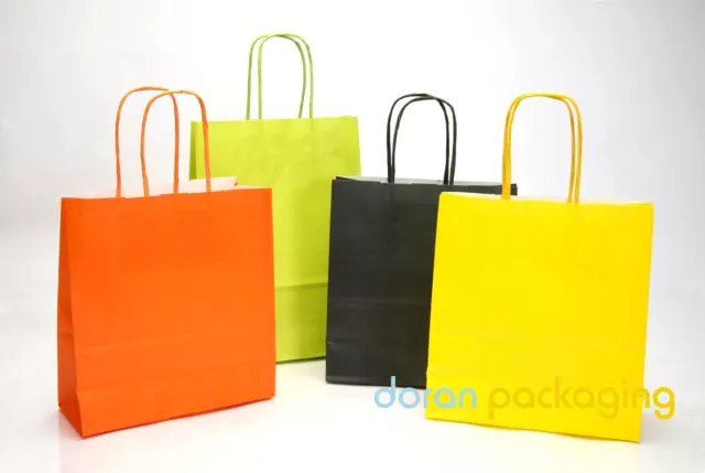 Coloured Paper Bag Twist Handle Party Gift Carrier / Bags With Handles - Small