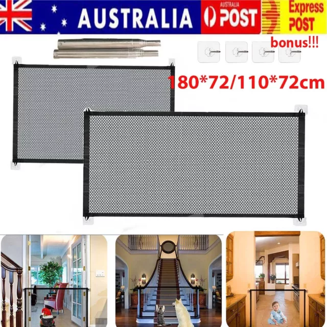 Dog Pet Mesh Magic Gate Pets Barrier Baby Kid Safety Door Fence In/Ourdoor Guard