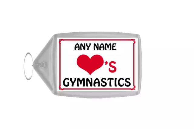 Love Heart Gymnastics Personalised Keyring