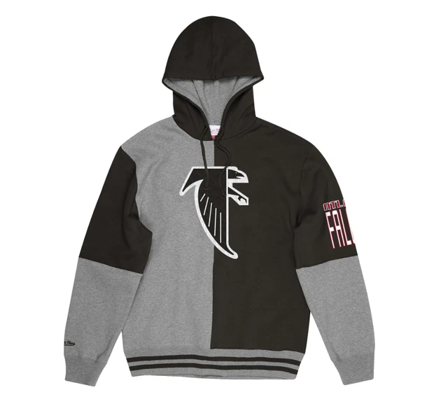 Mitchell E Ness Spalato Coulor Felpa con Cappuccio Atlanta Falcons Nuovo