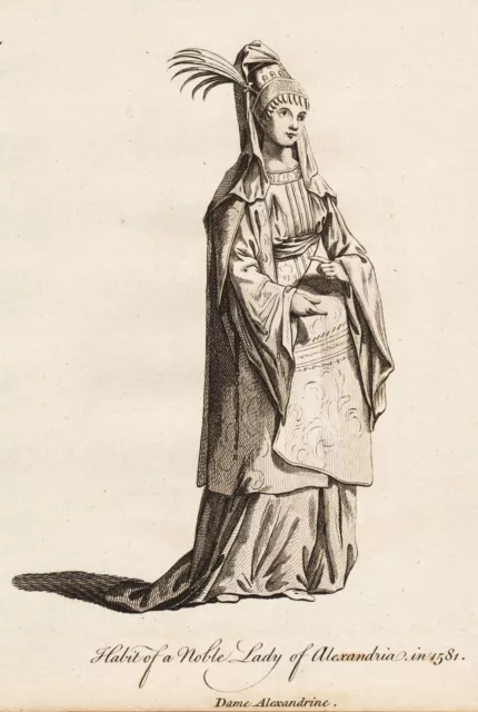 Alexandria Egypt Ägypten Africa Trachten lady costumes Kupferstich engraving