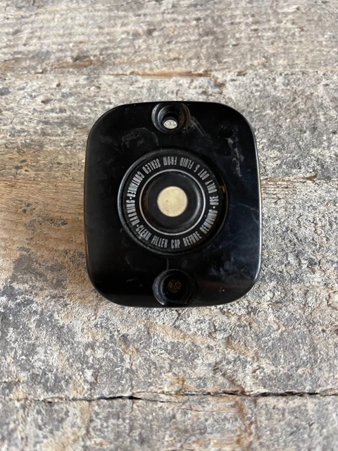Harley Davidson Brake Fluid Cap Road King Black Dot 5 Warning For Liquid Square