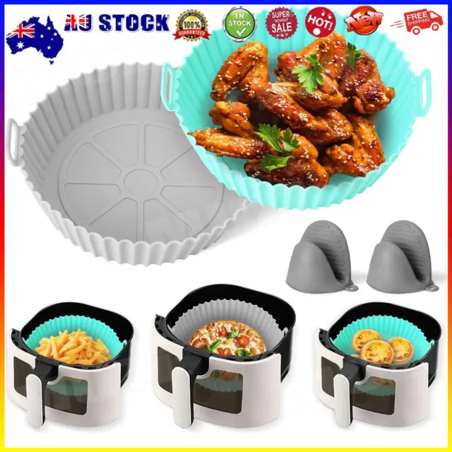# Silicone Air Fryer Liners Reusable 2 Pack-7.9 in Air Fryer Basket for Food Saf