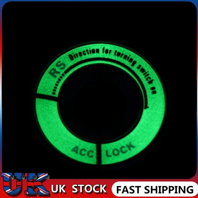 Aluminum Alloy Luminous Ignition Key Switch Ring Cover Key Hole(Red)