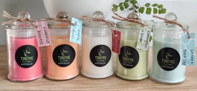 100%  Natural Soy Candles, Thrive Candles Australia 30+hrs burn