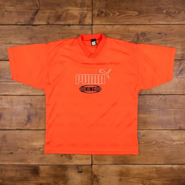 Vintage PUMA Spell Out T Shirt XL 90s King Orange Tee