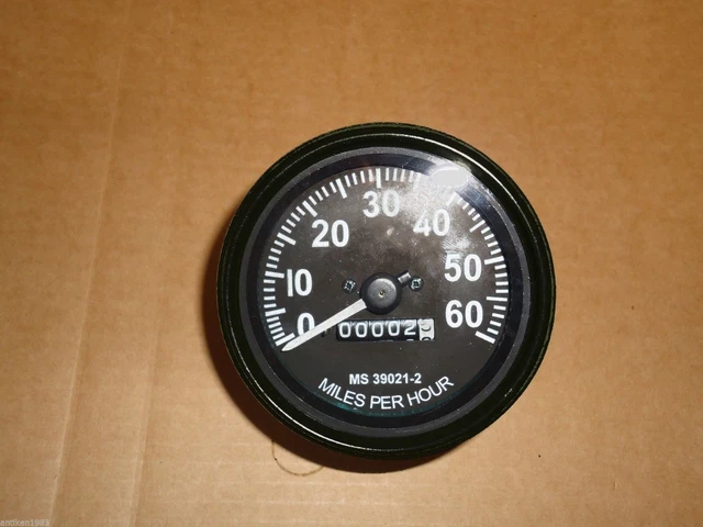 Willys M Series Jeeps, MB, GPW, CJ2A, CJ3A , CJ3B Speedometer -black face Willys M Series Jeeps, MB, GPW, CJ2A, CJ3A , CJ3B Speedometer -black face