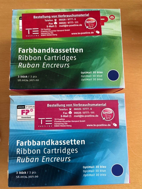 Francotyp-Postalia Farbbandkassetten   Optimail 30 - Farbe blau 6 Stück OVP