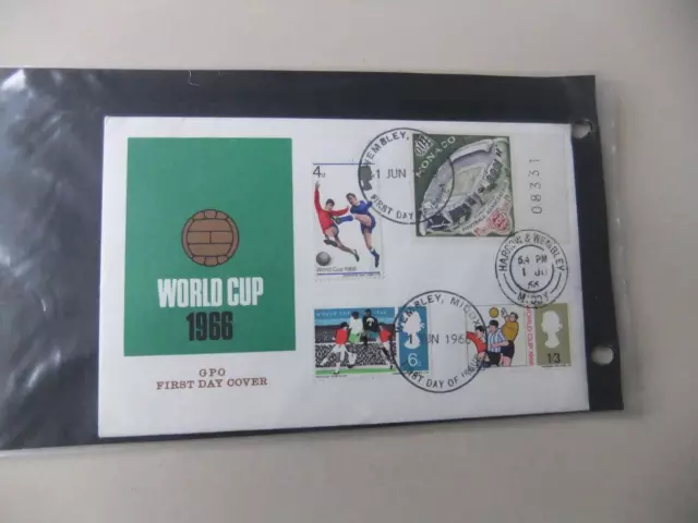 GPO World Cup1966 first day cover with insert. WEMBLEY  post mark