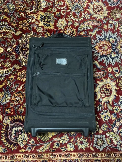 Tumi 22" Black Ballistic Nylon Upright Carry-On Rolling Suitcase Vintage USA