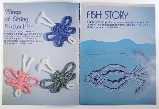 1978 KIDS CAN MACRAMÉ instrucciones de proyecto DIAGRAMAS DE NUDO Craft Pub #7256