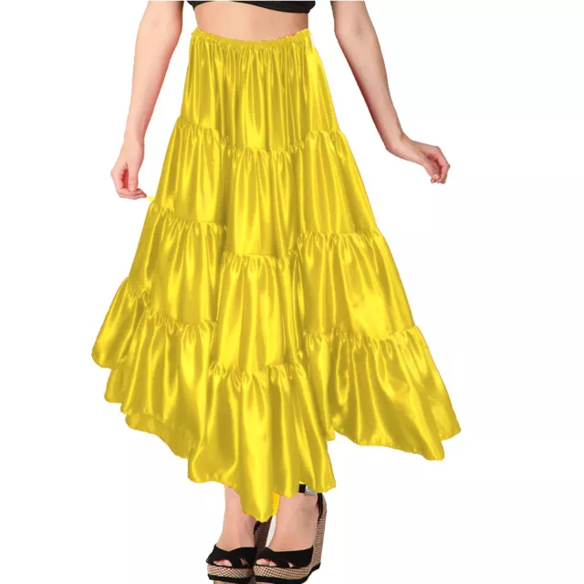 Belly Dance Yellow Women's Ankle length 6 Yard Spinning skirt Tribal Dance S32