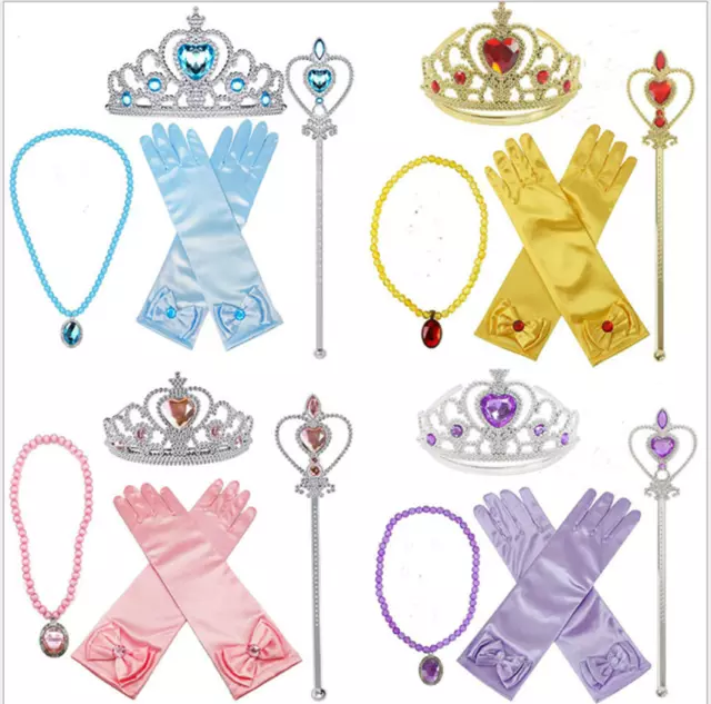 Accessori per vestire principessa set 5 pezzi per collana scettro Belle/Rapunzel