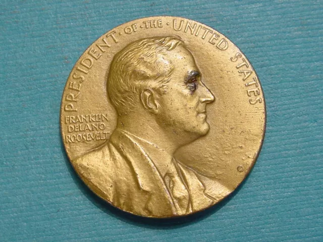 1938 USA President Franklin Delano Roosevelt FDR Philadelphia Mint Token Medal