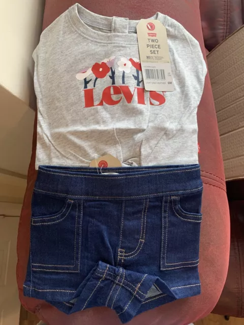 Levis Baby Girl Top And Shorts Set 6 Months - New With Tags