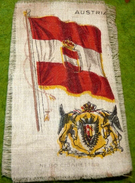7/22 Nebo cigarettes silk flag Austria  Publicité soie ancien drapeau Autriche