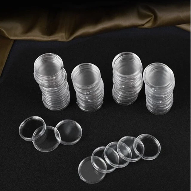 Gardez vos pièces boîtes rondes en plastique transparent transparent en sécur