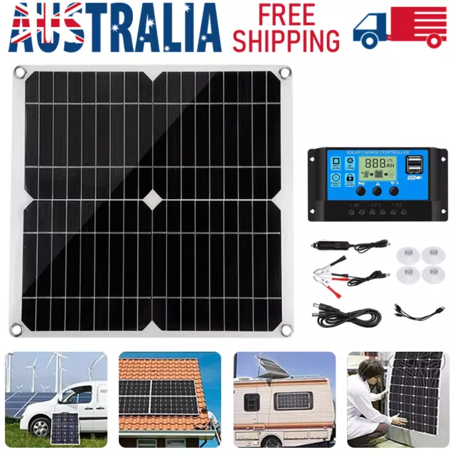 12V 12W Solar Panel Kit Mono Caravan Folding Camping Charging Controller