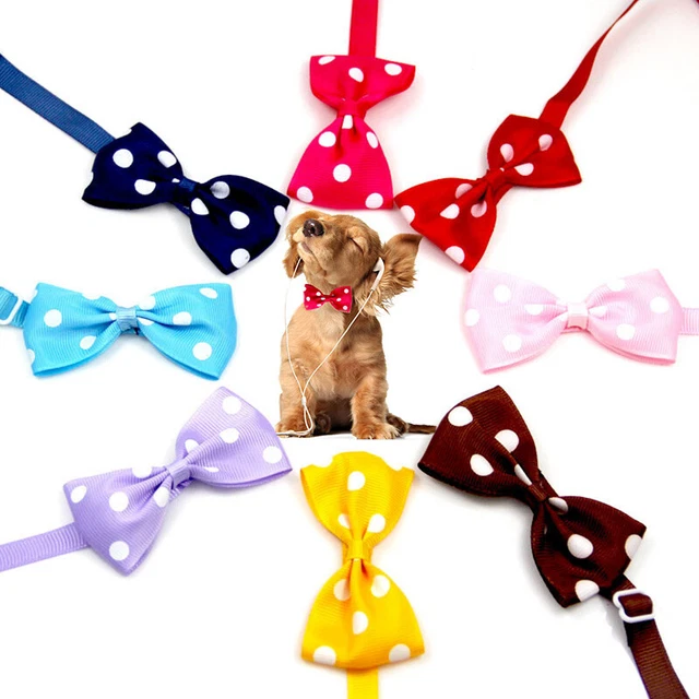 Dog Cat Bowknot Collar Pet Bow Tie Necklace Fashion Adjustable Neck Collar 1PC