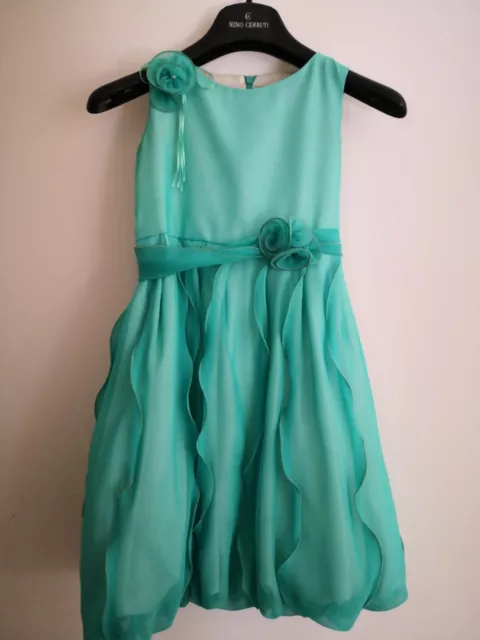 abito cerimonia bambina verde modi collezione 5/6 anni