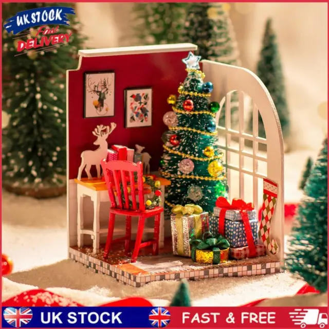 20x16x5.5CM Model House Kit with Furniture Christmas DIY Cottage for Friends