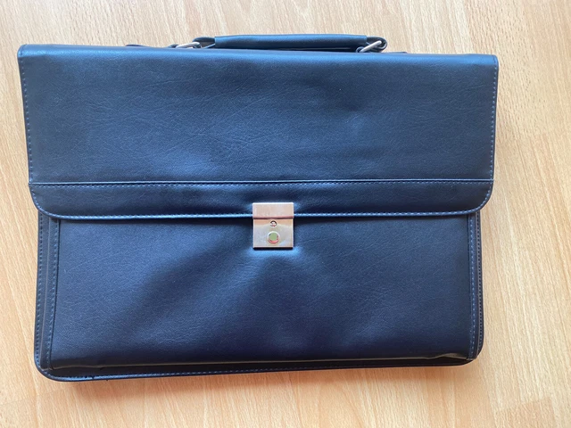 Aktentasche, Aktenmappe, Notebook Lederimitat schwarz, L 41,5 B 15 H 30 cm,neuwe
