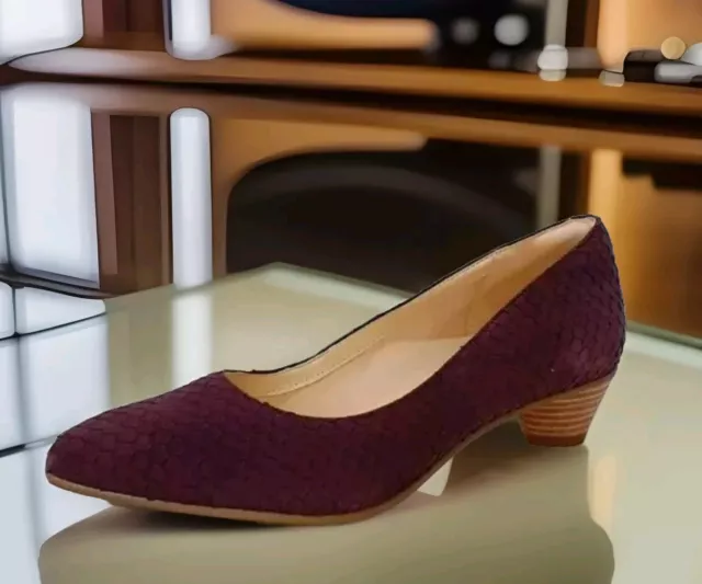 NEW CLARKS MENA Bloom Aubergine Snake Crocodile Effect Nubuck Shoes UK 3.5 36 29.99 PicClick UK