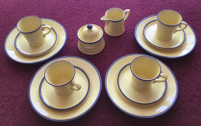 Zeller Fayencerie 1794 Keramik, 4 Gedecke, incl. Zuckerdose u. Milchkännchen