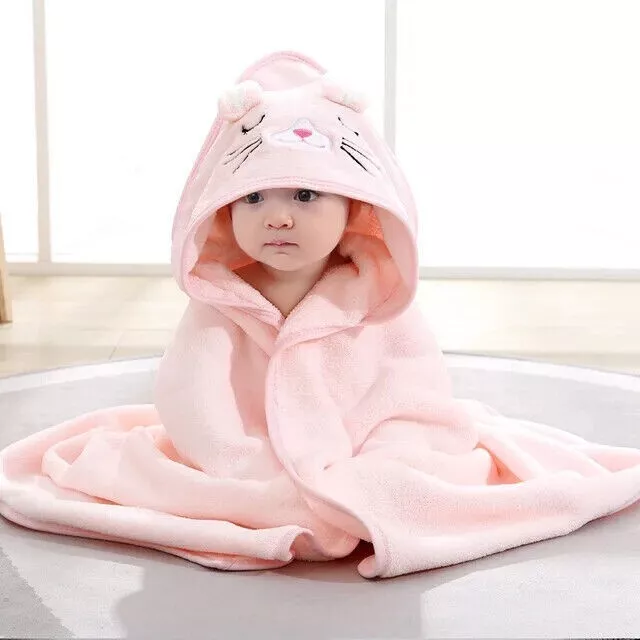 Baby Bathrobe Infant Bath Towel Boy Girl Blankets Swaddle With Hood Cartoon