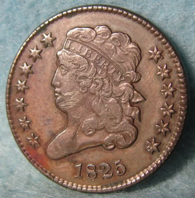 1825 Classic Head Half Cent With Rotated Reverse High Grade Details Old US Coin