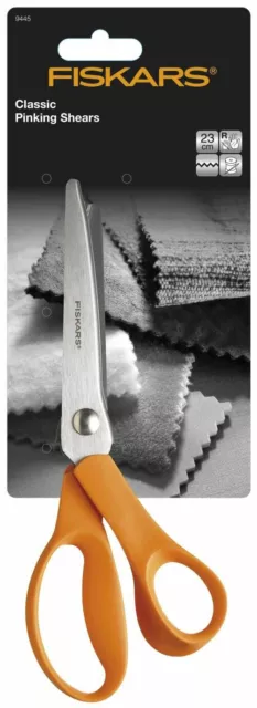 Fiskars Classic Pinking Shears Scissors Dressmaking Orange 23cm F9445