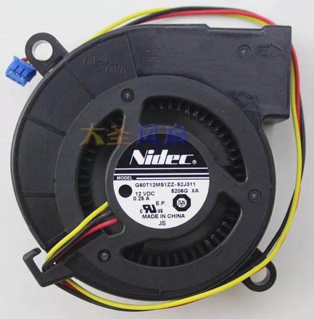 Nidec G60T12MS1ZZ-52J311 12V 0.25A 3-pin Projector cooling fan