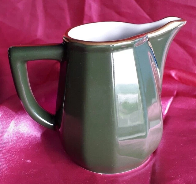 Apilco Green. White & Gold Ceramic 4oz Creamer/ Milk Jug